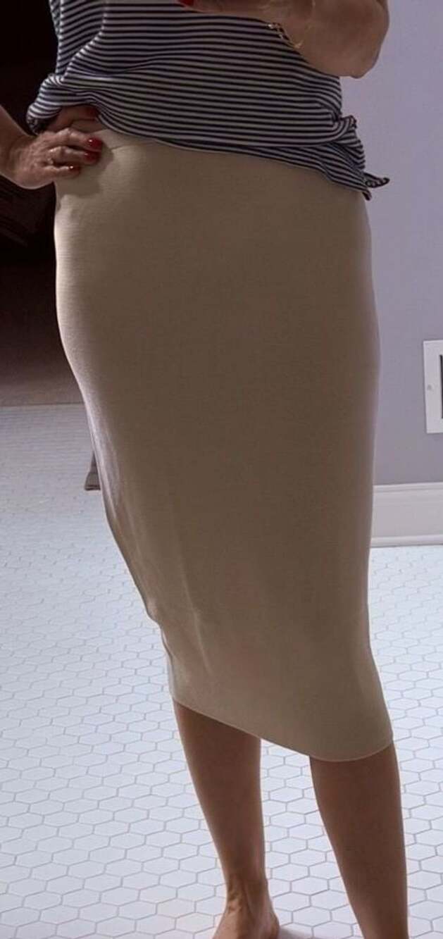 Silk & Organic Cotton Pencil Skirt in Bone - size petite xs